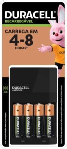 Duracell Carregador com 4 Pilhas AA Recarregáveis